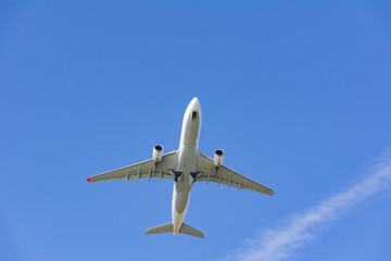passenger airplane taking off composition photography