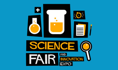 Science Fair and Innovation Expo (Flat Style Vector Illustration Quote Poster Design)