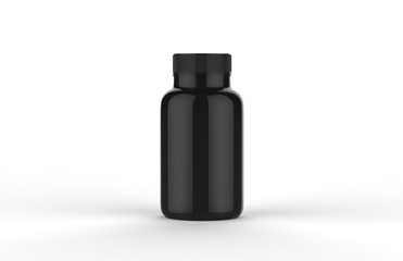 Supplement Jar Mock-up Template On Isolated White Background, Ready For Your Design Presentation, 3D Illustration.