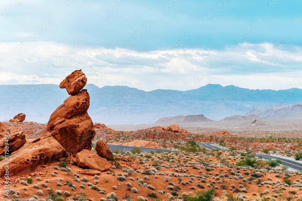 Wall mural amazing sandstone shapes at valley of fire national park, nevada