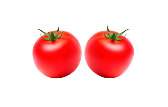 two tomato isolated on white background