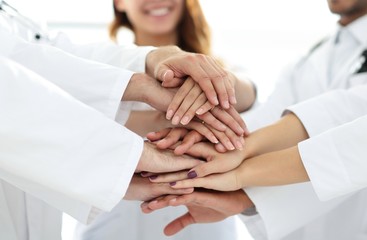 Obraz premium close-up of the medical team shows its unity