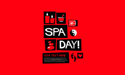 Spa Day! (Flat Style Vector Illustration Quote Poster Design)