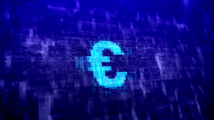 Abstract blue euro sign