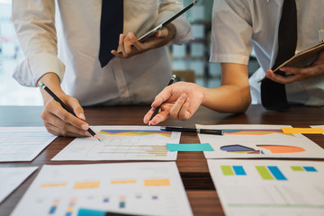 Start up teamwork diversity and Inclusion concept : Business Team Coworker working planning with colleague in office