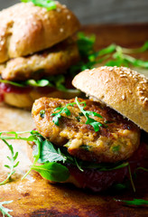 chicken, turkey cranberry burgers