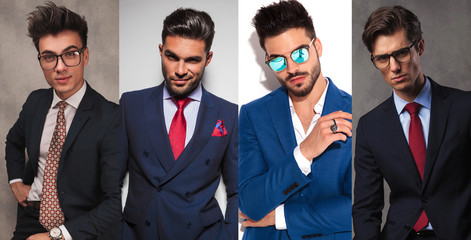 4 different young business men