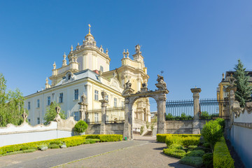 Fototapeta na wymiar Architectural ensemble of St. George's Cathedral in Lviv, Ukraine