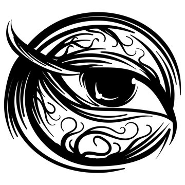 Vector human eye stylized ink sketch