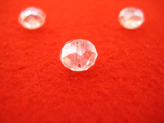 this is a crystal on red velvet