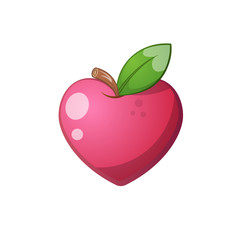 Heart fruit icon. Cartoon illustration. Vector eps 10