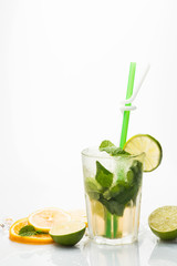 Drink and food.