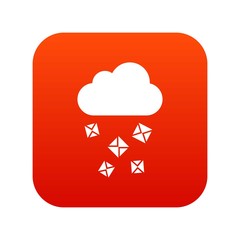 Cloud and hail icon digital red
