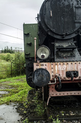 Fototapeta na wymiar lokomotywa, tory, wagony