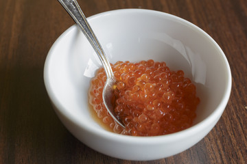 Red caviar for a party.