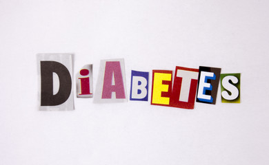 Diabetes magazine difftent letters for health concept