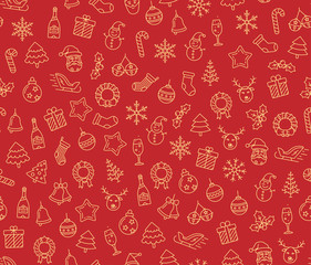 Christmas vector seamless pattern. Merry and Happy New Year.