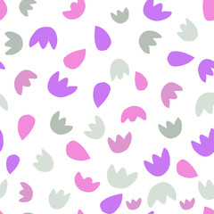 Seamless white pattern with colorful flowers - Eps10 vector graphics and illustration