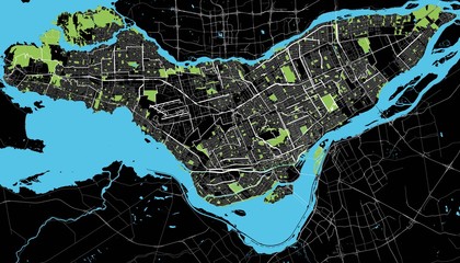 Montreal black and white map - 175906989