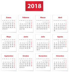 2018 Spanish calendar