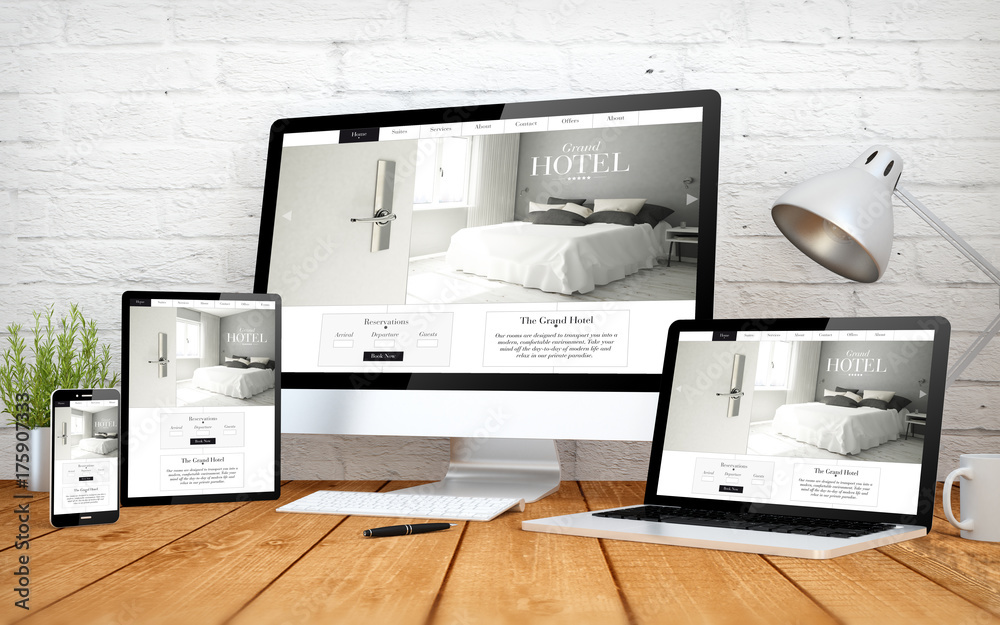 Sticker hotel website responsive design screen multidevices