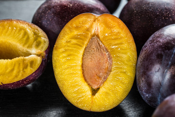 Fresh blue plums