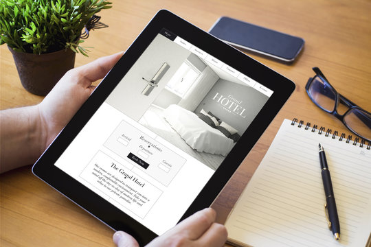 Desktop Tablet Online Hotel Booking