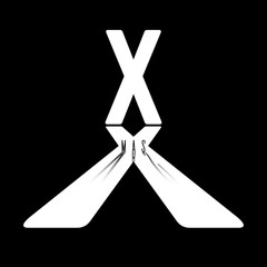 Xmas minimalist stylized noir poster. Modern monochrome illustration
