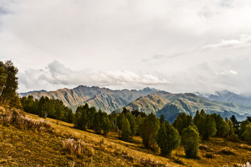 Fototapeta na wymiar caucasus mountain landscape in Georgia
