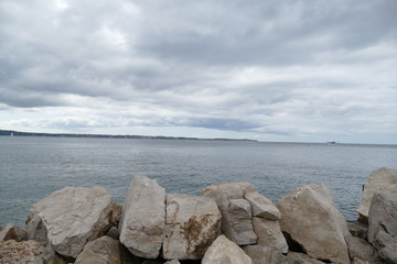 Meer, Horizont, Fels