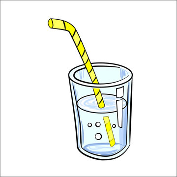 Glass of Juice Cartoon - Vector Illustation