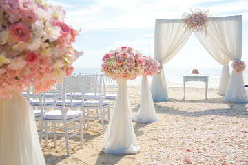 Romantic wedding ceremony on the beach