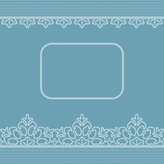 White lace snowflake pattern. Template for Christmas, New Year or greeting card. Vector illustration