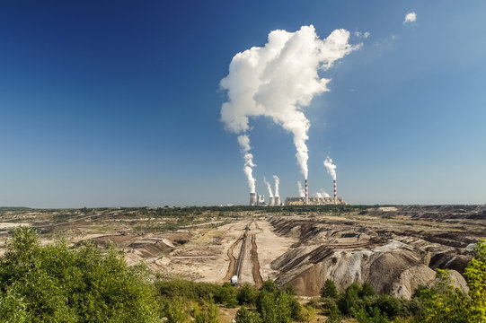 Brown Coal Mine and Power Station in Belchatow, Poland
