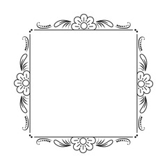 classic black frame with flowers