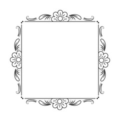 classic black frame with flowers