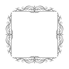 black square frame with floral patterns