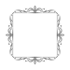 square frame with leaves and monograms