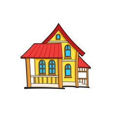 Pop art style house sticker