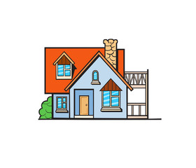 Pop art style house sticker