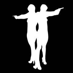 Shooting girl silhouette