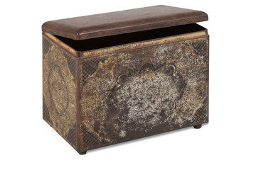 Old metal box on a white background