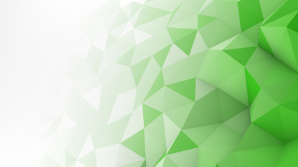 Green white gradient polygonal surface abstract 3D render