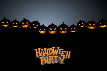 Halloween Party Background with Pumpkins 