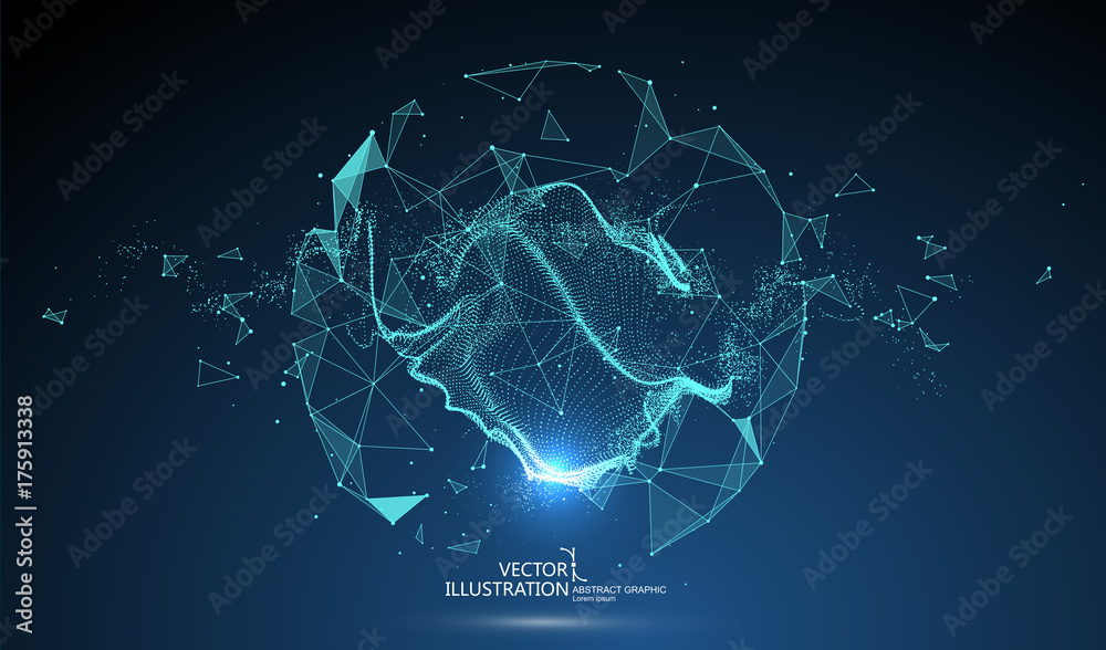 Wall mural futuristic globalization interface, a sense of science and technology abstract graphics.