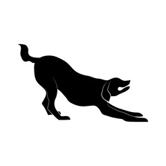 Dog vector silhouette. Vector silhouette of a dog on a white background.