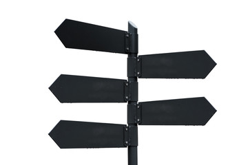 Blank street signboard, isolated on white background