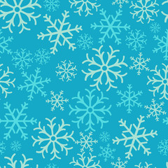 Snowflake simple seamless pattern. Abstract wallpaper, wrapping decoration. Symbol of winter, 