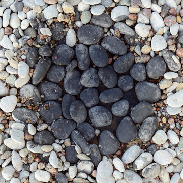 Pebbles in rock garden