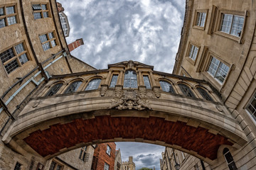 Oxford sighs bridge on cloudy sky